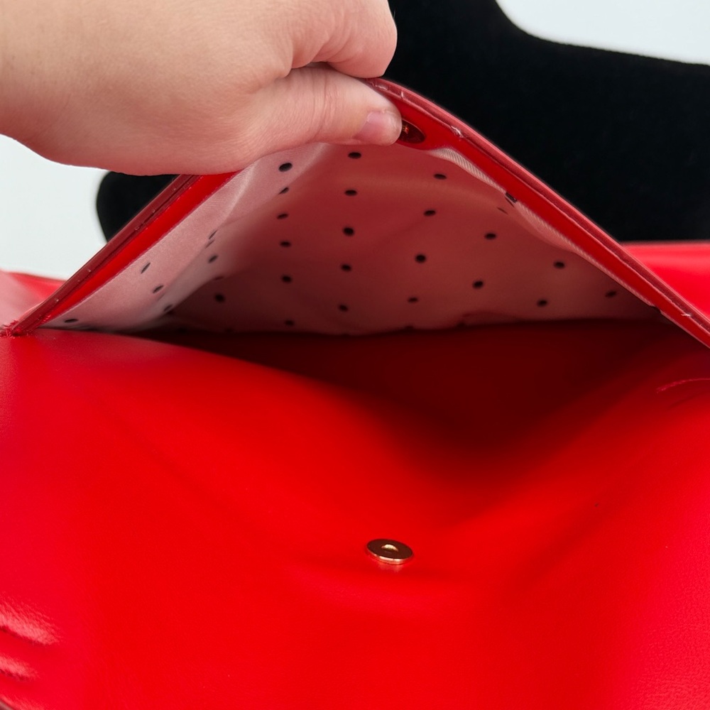 Macys ON 34th Red Tote Bag with polka dot inner lining - Picture 5 of 12